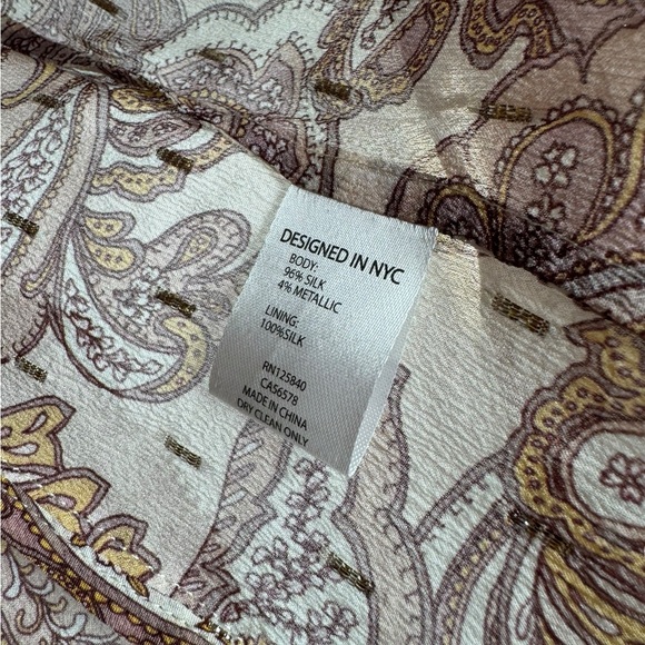 Intermix | Carolina Paisley Silk Chiffon Top Small - Picture 4 of 8